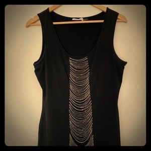 Calvin Klein Black Tanktop with Metal Chains